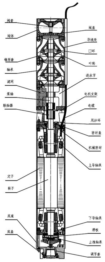 大東海泵業(yè)深井潛水泵結構示意圖